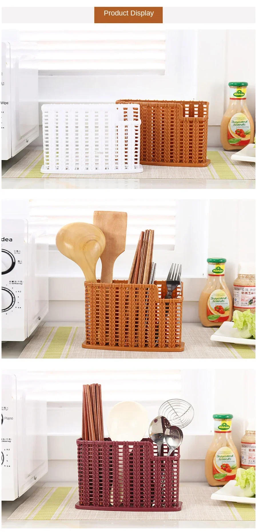 Description Picture 6 of itemUtensil Drying Racks Knife Stand Drain Rack Cutlery Organizer Spoon Fork Chopstick Holder Kitchenware Tray for Kitchen Organizer