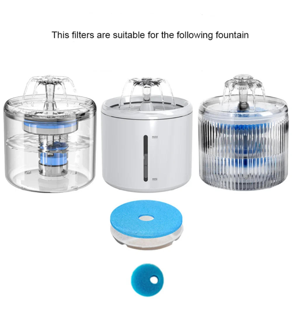 Description Picture 2 of item4/12setReplacement Activated Carbon Filter Cat Water Fountain Filters For Cat Water Drinking Fountain Dispenser Replaced Filters