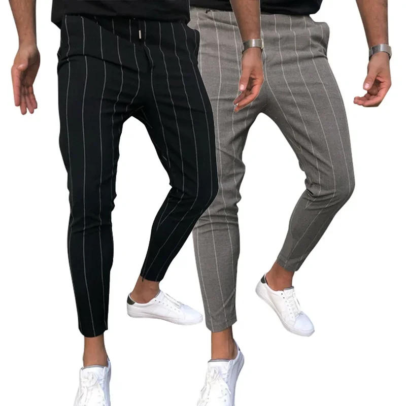 Description Picture 3 of item2023 Spring/Summer New Front Button Zipper Drawstring Stripe Casual Personalized Leggings
