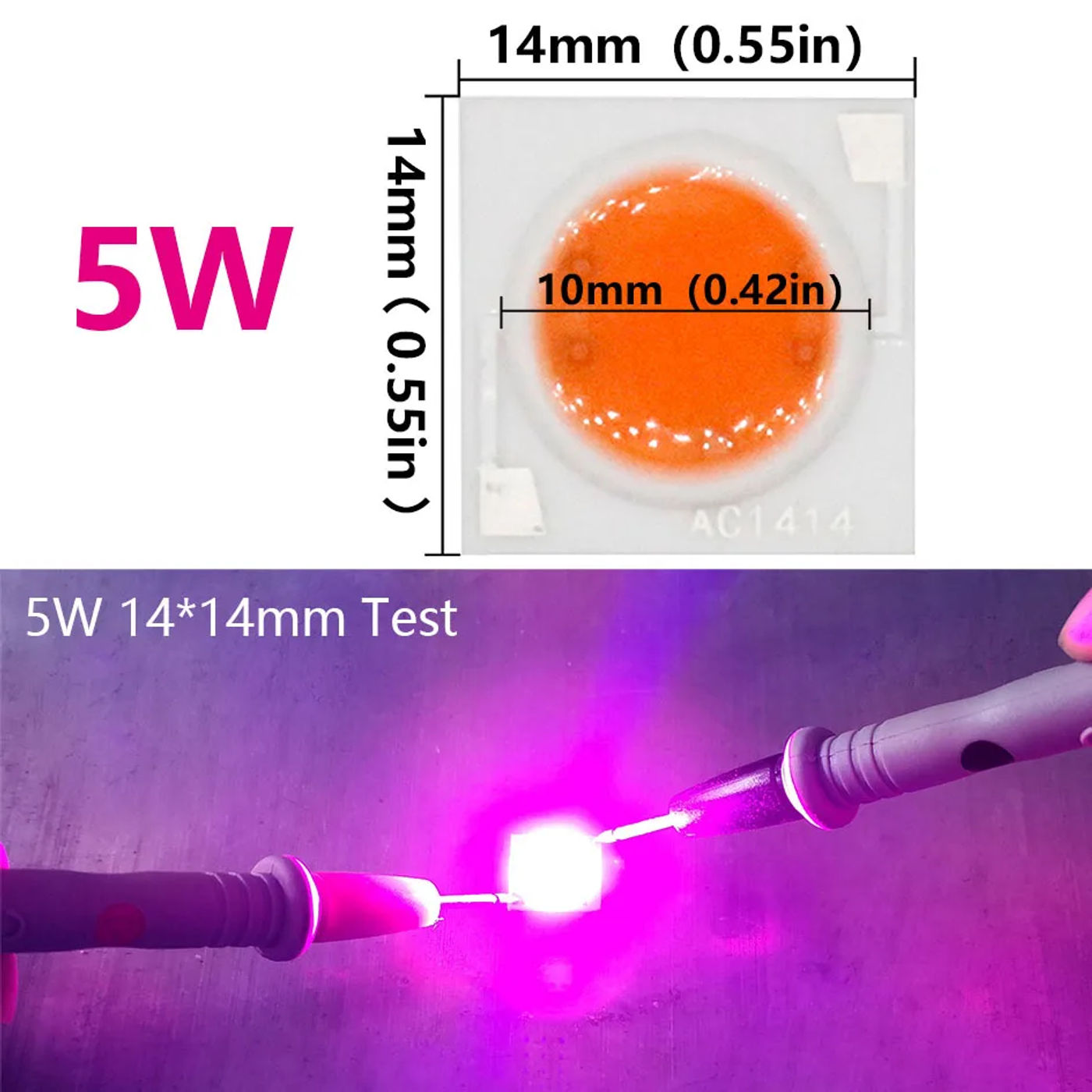 Description Picture 3 of itemLED Grow Light 5W 10W 20W 30W 50W Full Spectrum COB LED Chip 220V No need driver Phyto Lamp For Indoor Plant Light Seedling Lamp