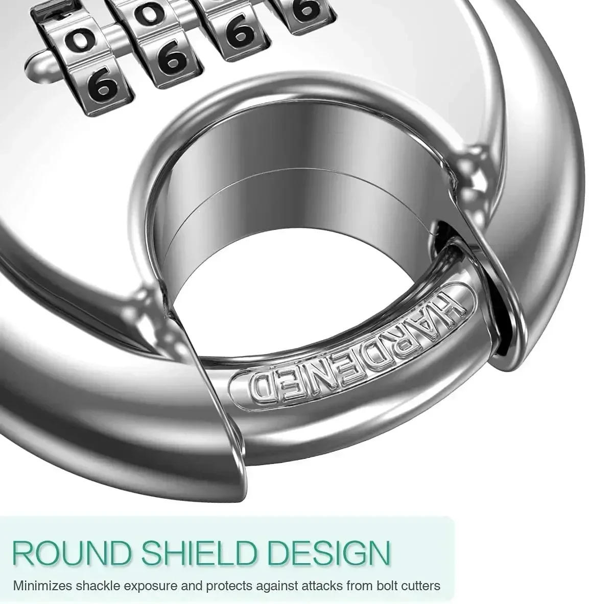 Description Picture 5 of itemMetal Outdoor Yard Gate Iron Gate Iron Chain Black Round Anti-theft Password Lock Padlock Password Padlock Safe and Strong