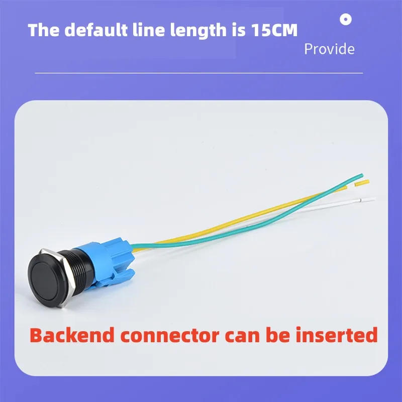 Description Picture 4 of item12mm16mm 19mm 22mm Metal Button Switch Socket Connector Cable Socket, Terminal Insertion, 5-Wire With Light, 3-Wire Without Ligh