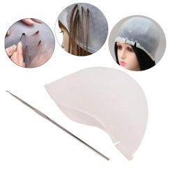 Silicone Hair Coloring Hat with Hair Hook Dye Hat for Women Girls Highlighting Hat for Hairdressing Tools Dyeing Hair Hair Color