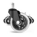 Office Chair Caster Wheels 3 Inch Swivel Rubber Caster Wheels Replacement Soft Safe Rollers Furniture Hardware