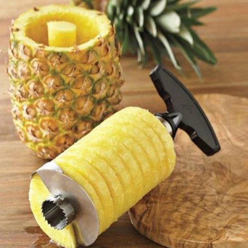 Description Picture 3 of itemPineapple Peeler Cutter Stainless Steel Convenient Spiral Pineapple Cutting Machine Fruit Peeling Corer Tool Kitchen Accessories