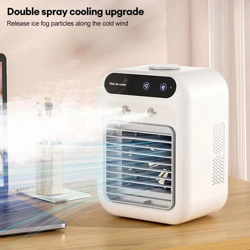 Description Picture 3 of itemHumidifier Cooler Fan 2 Gear Air Conditioner Small Fans Portable USB Chargeable Desktop Spray Fans For Office Dormitory Room