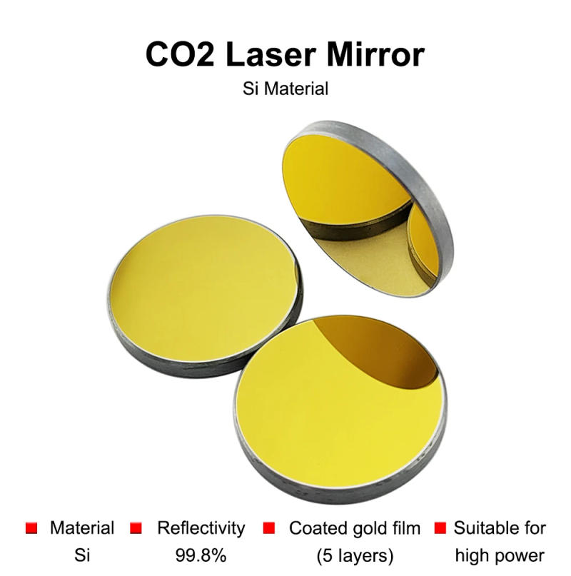 Description Picture 2 of itemHUNST Co2 Laser Si Reflective Mirrors for Laser Engraver Gold-Plated Silicon Reflector Lenses Dia. 20 25 30mm
