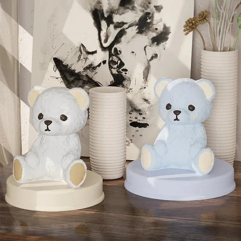 Description Picture 5 of itemSmiling Teddy Bear Silicone Candle Mold 3D Animal Soap Resin Crafts Plaster Making Kit Handmade Ice Cube Mould Home Decor Gift