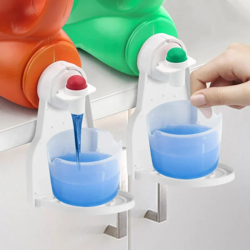 Description Picture 3 of item2 PCS Laundry Detergent Universal White Organizer Soap Dish Accessories Drip Collector Cup Holder Fabric Softener Rack Spill