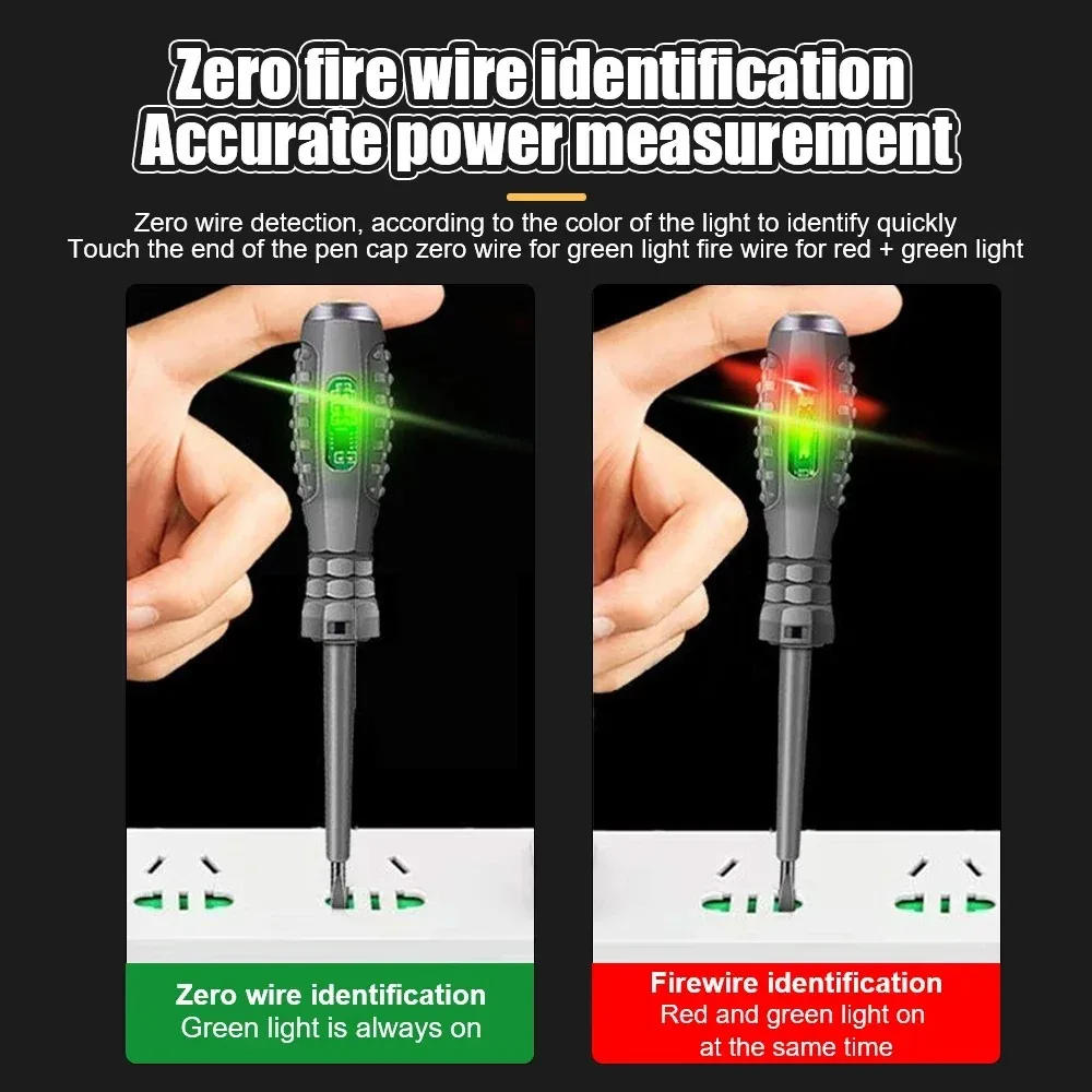 Description Picture 6 of itemPortable Handheld Voltage Tester Pen Electric Screwdriver Test Pencil Zero Line Induction Power Detector Voltmeter Tester Tools