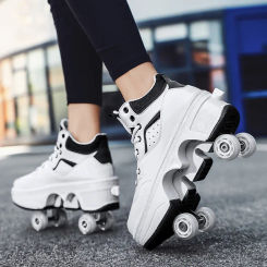 Deformation Parkour Four Wheels Rounds Of Running Shoes 2022 Casual Sneakers Unisex Deform Roller Shoes Skating Shoes