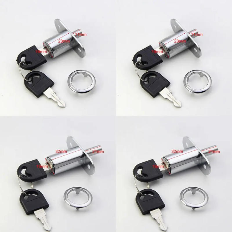 Description Picture 6 of item23/32mm Cam Cylinder Lock Useful Hardware Furniture Tongue Door Bolt Latch with Key Drawer Lock Sliding Door