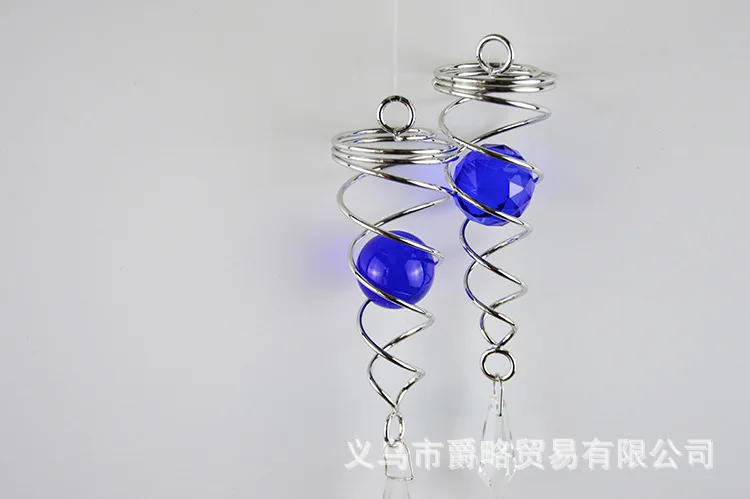 Description Picture 3 of itemRotating Crystal Gazing Spiral Tail Ball Pendant Wind Spinner Tails Hanging Decorative for Spinners Chime Outdoor Garden & Yard