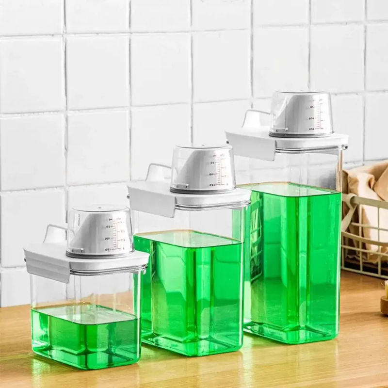 Description Picture 3 of itemPortable Washing Powder Dispenser with Measuring Cup - Airtight Laundry Liquid Storage Jar for Convenient and Efficient Laundry