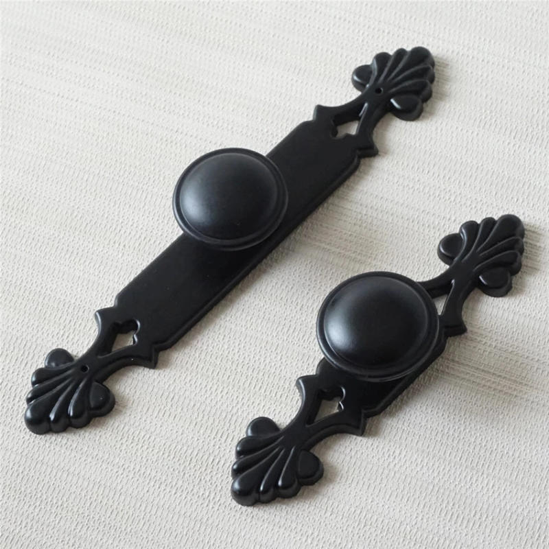 Description Picture 5 of itemBlack Round Door Knobs Single Hole Knob with Backplate Vintage Cabinet Handles Wardrobe Pulls Zinc Alloy Furniture Hardware