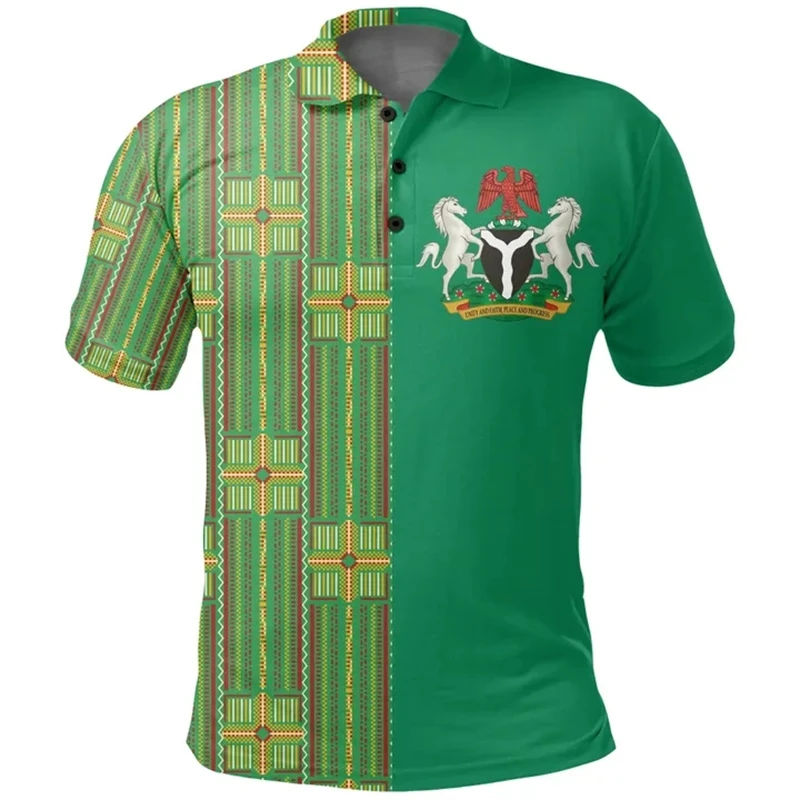 Africa Nigeria Flag Map 3D