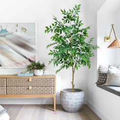120-190cm Artificial Ficus Tree Branches Banyan Leaves Fake Plant Plastic leave Landscape faux plant For Home Garden Decor
