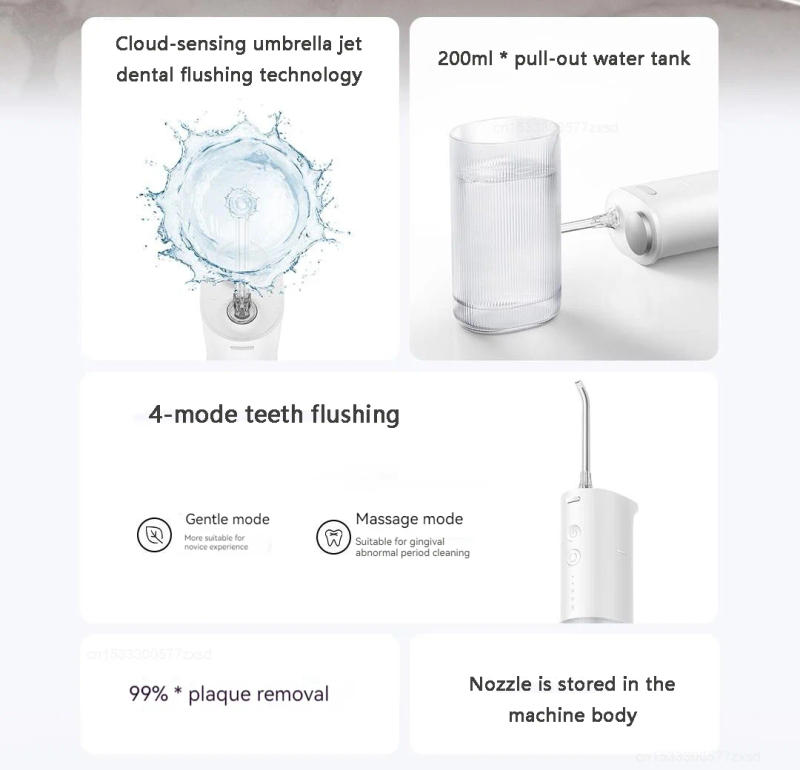 Description Picture 3 of itemXiaomi MIJIA Portable Electric Oral Irrigator F400 Mini Telescopic Dental Water Jet Water Flosser Whitening Bucal Tooth Cleaner