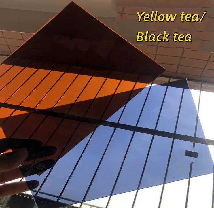 Description Picture 3 of item1Pcs Black / Yellow Tea Acrylic Plate Mirror Matte Matte Plate Translucent Customized Plexiglass Plate Thickness=2/3/4/5mm
