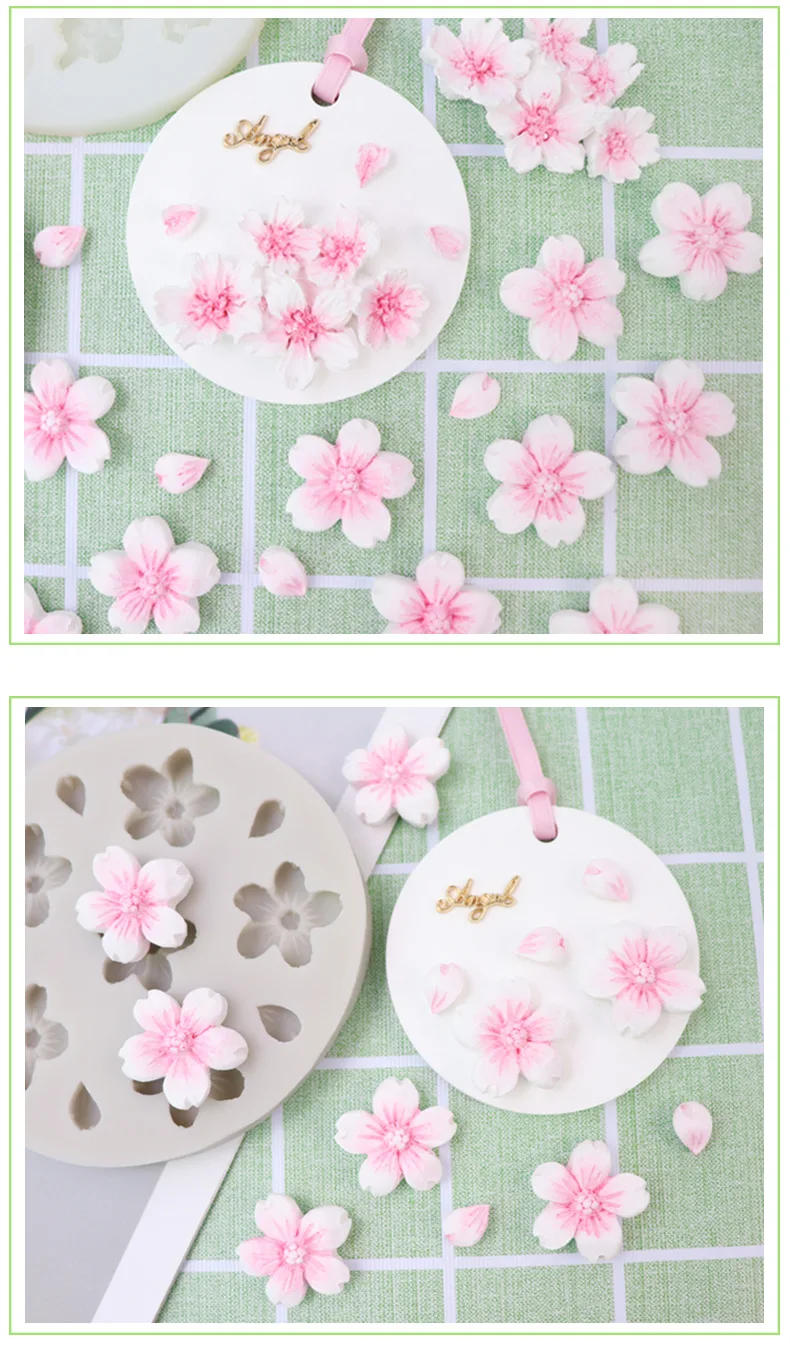 Description Picture 4 of itemDIY Cherry Silicone Mold Sugar Chocolate Small Flower Gutta Percha Gypsum Mold Silicone Mold Cake Mold Baking Accessories