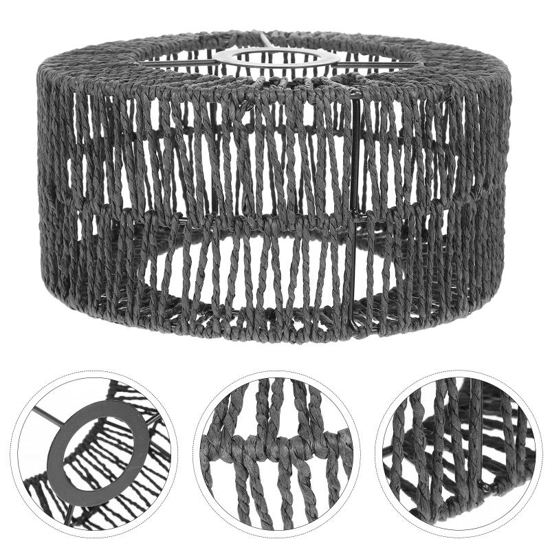 Description Picture 2 of itemLamp Shade Ceiling Fan Light Covers Barrel Shades Wall Fixtures Straw Rope Lampshade Lighting Supply Paper