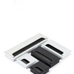 Office Desk Wiring Box Rectangular Aluminum Alloy Office Desk Wiring Box Outlet Hole CoverOffice Desk Wire Hole Cover
