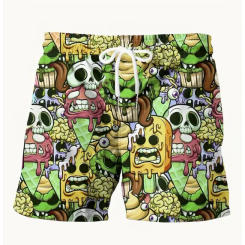 New Style Skeleton Cartoon Pattern 3D Print Men's Fashion Summer Drawstring Shorts With Pockets Beach And Leisure Comfort Shorts