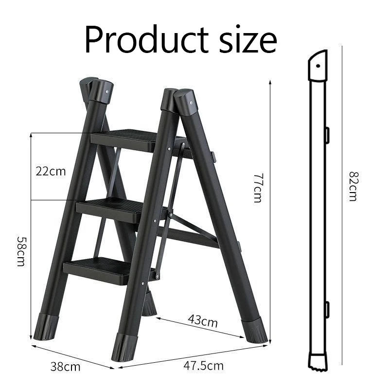 Description Picture 3 of itemFolding Ladder 2/3 Steps Household Multifunctional Herringbone Ladder Foldable Ladder Chair Kitchen Step Stool Storage Shelf
