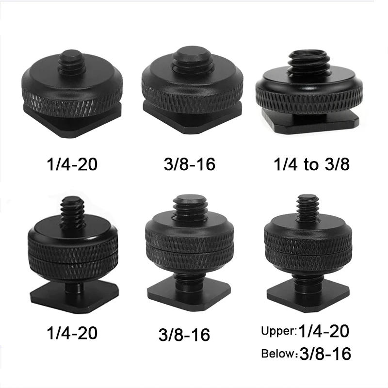 Description Picture 2 of item3/8 1/4 Inch Hot Shoe Seat Camera Screw Aluminum Alloy 1/4 Screw Flash Bracket Tripod Ballhead Photography Accessories
