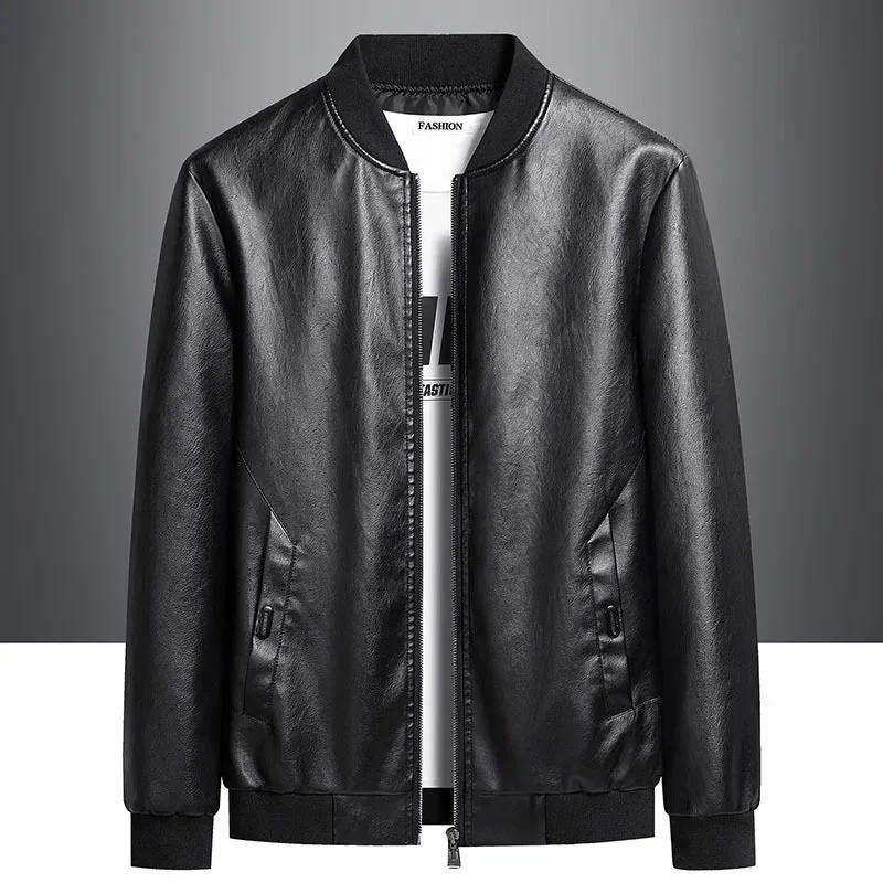 Description Picture 3 of itemLeather Jacket Men Korean Fashion Leather Sheepskin Man Leather Coat Trend Casual Slim Fit Male Clothing Plus Size 8XL
