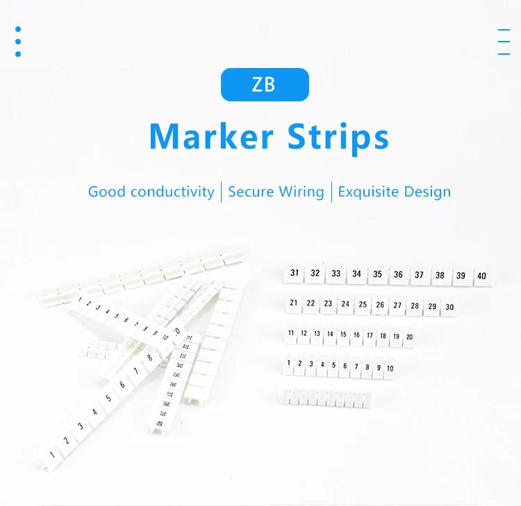 Description Picture 2 of itemZB5 Marker Strips With Numbering With Blank For UK3N MBKKB2.5 UKK3 UKKB3 And ST2.5 And PT2.5 DIN Rail Terminal Block 10Pcs