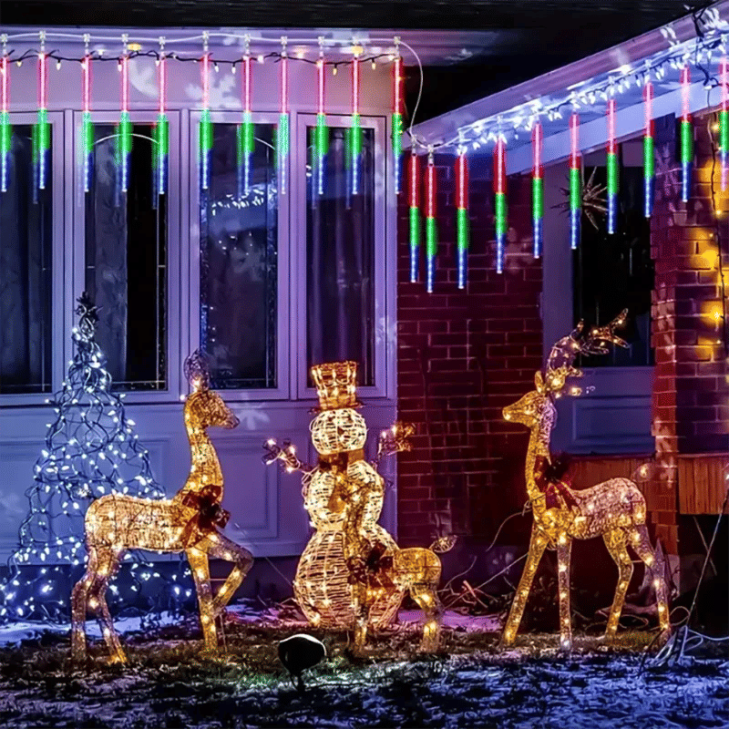 Description Picture 2 of itemOutdoor Garden 4/3/2/1 Set LED Meteor Shower String Lights Navidad for 2025 Street Garland Holiday Wedding Christmas Decorations