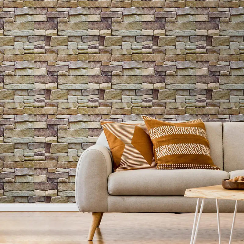 Description Picture 3 of item1/10pcs 3D Tile Sticker Self-adhesive Faux Stone Wall Panel Peel and Stick Kitchen Tile Backsplash Bathroom Wall Tile Sticker