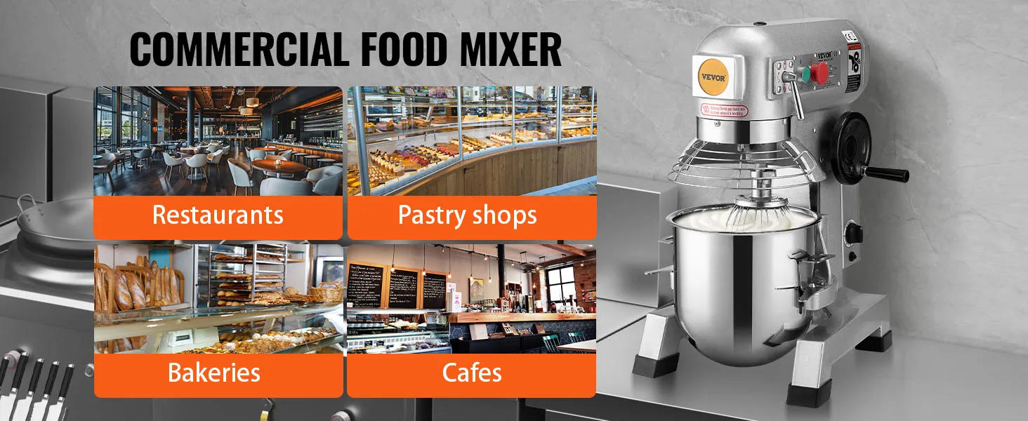 Description Picture 6 of itemCommercial Stand Mixer, 15Qt Stainless Steel Bowl, 500W Heavy Duty Electric Food Mixer with 3 Speeds Adjustable 113/184/34