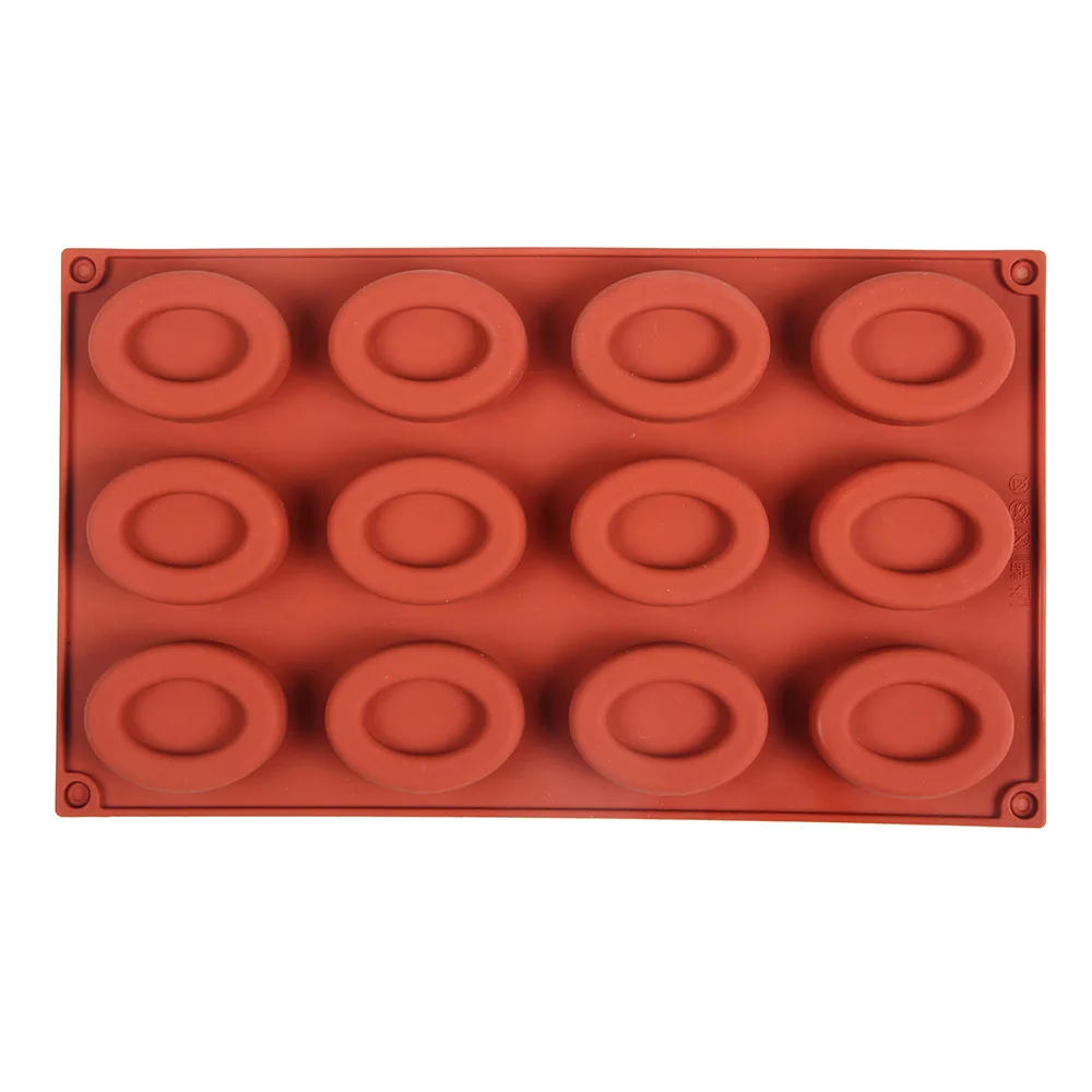 Description Picture 5 of item12 Cavity Oval Savarin Soap Mold Mould Muffin Cupcake Pan Silicone Jelly Polymer Clay Craft Art DIY Mold Kitchen Baking Tools