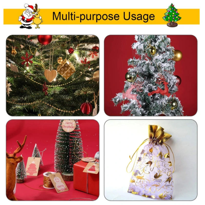 Description Picture 6 of item1MM 1.5MM Gold Silver Round Elastic Ribbon Sewing Elastic Band Fiat Rubber For Waist Band Stretch Rope DIY Christmas Decoration