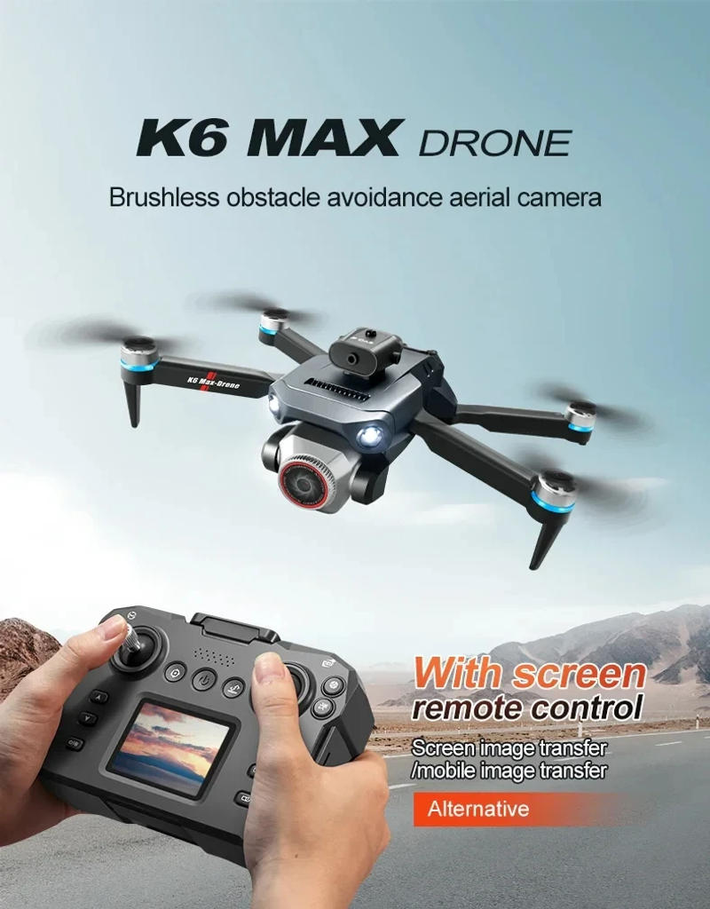 Description Picture 2 of itemK6 MAX HD Dual Camera Drones 5G GPS Brushless Power Foldable Quadcopter Optical Flow Positioning Aerial FPV Drone