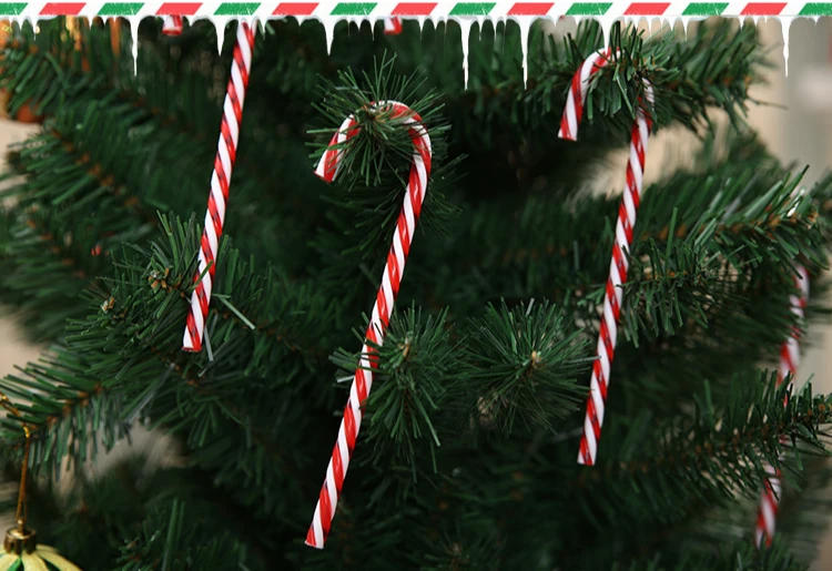 Description Picture 6 of item24/6PCS Mini Candy Canes Miniature Christmas Tree Decor Peppermint Swirls Pendant DIY Scrapbook Craft Gift Home Party Navidad
