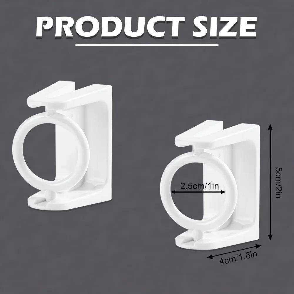 Description Picture 2 of item2-4 PCS 360° Swivel Ring Infinite Angle Self-Adhesive Tension Bracket Coat Hanger Hook Curtain Rod Bracket No Drilling Installat