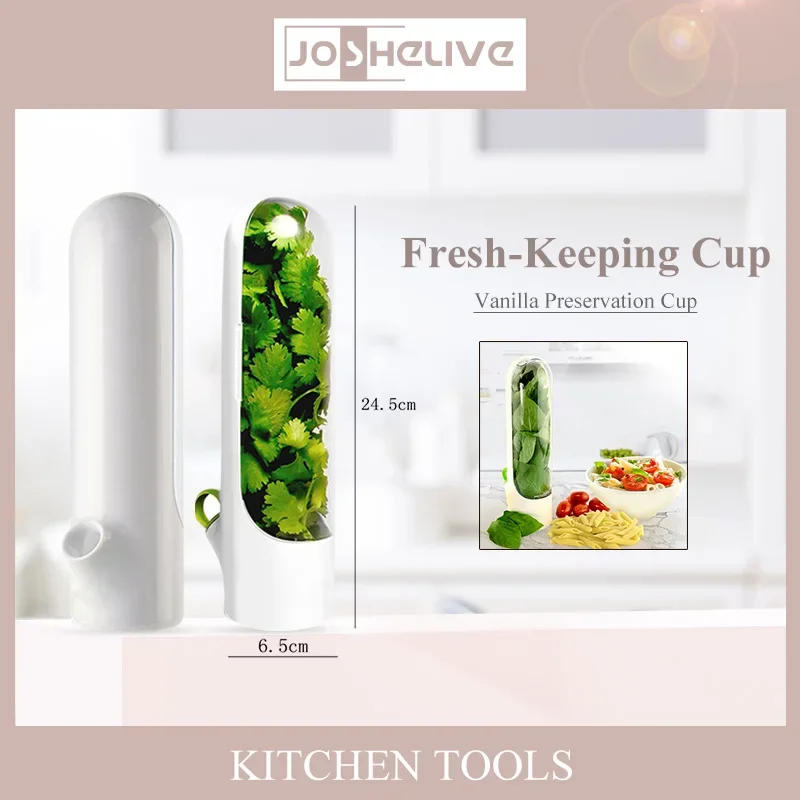 Description Picture 2 of itemVanilla Storage Vanilla Fresh Box Vanilla Fresher Cilantro Asparagus Vegetable Fresh Cups Refrigerator Storage1/PC