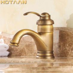 Hot selling . 6" Antique Brass Basin Faucets Crane Sink Basin Water Mixer Tap torneira YT-5065