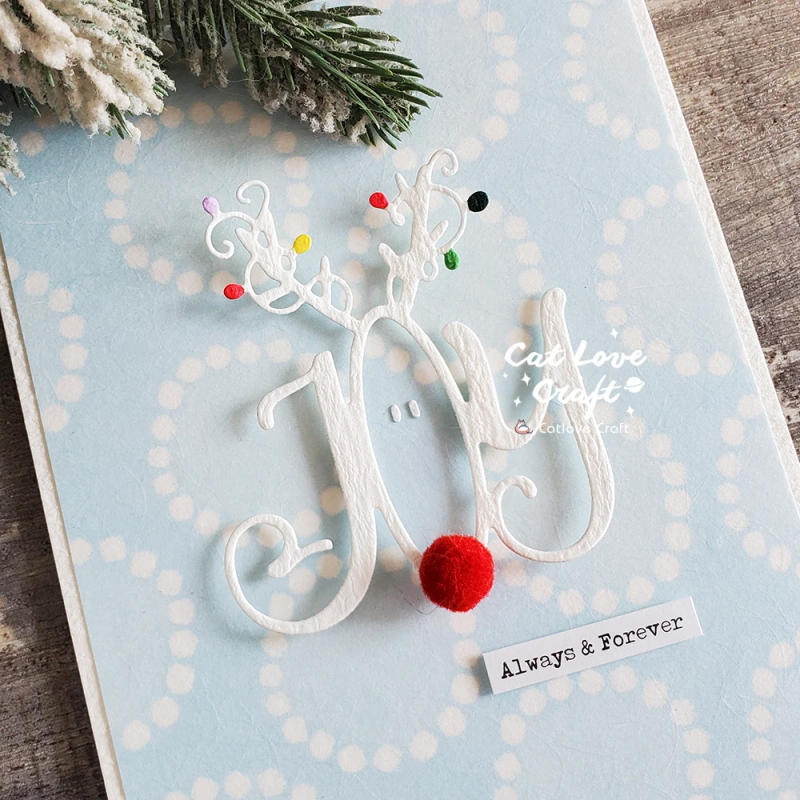 Description Picture 3 of itemCatlove Christmas JOY Word Deer Metal Cutting Dies Scrapbooking Mold Stencil Die Cuts Card Making DIY Craft Embossing New Dies