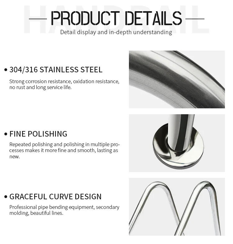 Description Picture 3 of itemARP series stainless steel 304 and 316 flange or embedded parts swimming pool handrail