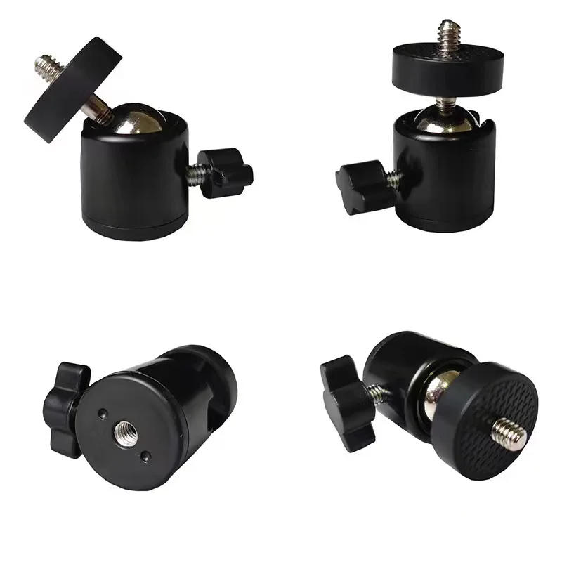 Description Picture 2 of item1/4Thread Swivel Ball Head Hotshoe Mount Adapter Degree Aluminum Tripod Ballhead For DSLR Camrea Light Stand Joint