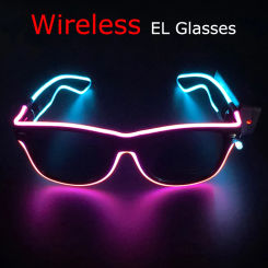 Wireless LED Glasses Party Light up Glasses Neon Party Flashing Glasses EL Wire Glowing Glow Sunglasses Bright Light Supplies