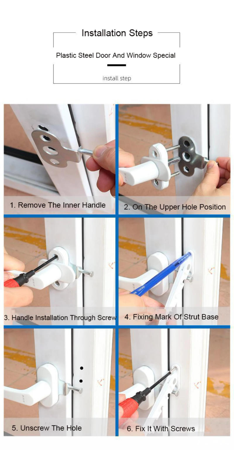 Description Picture 6 of itemWindow Support Adjustable Protector Child Safety Inner Opening Window Security Child Proof Door Rock Blocking Lock Plastic Steel
