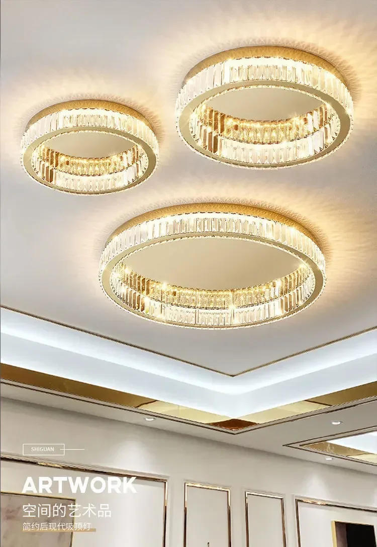 Description Picture 2 of itemNordic LED Crystal Circle Ceiling Lamp Chandeliers Lighting for Living Room Bedroom Home Indoor Decor Lampara techo Luminaire