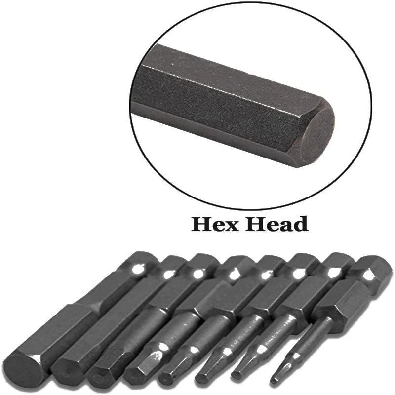 Description Picture 5 of item10pcs Hexagonal Bit Set Multi Standard Wear Resistant and Durable Imperial Size Hexagonal Bit S2 Alloy Steel Screwdriver Bit