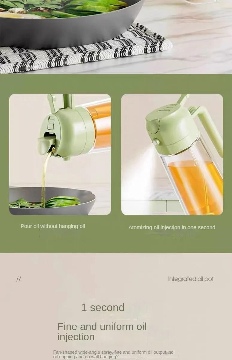 Description Picture 3 of item2 in 1 Spray for Olive Oil Spray Sprayer Dispenser Bottle Comfortable Handle Design for Barbecue Air Frying Pan Oven Camping