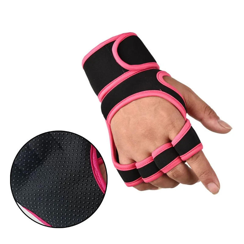 Description Picture 2 of item1 Pair Weight Lifting Training Gloves Women Men Fitness Sports Body Building Gymnastics Grips Gym Hand Palm Protector Gloves